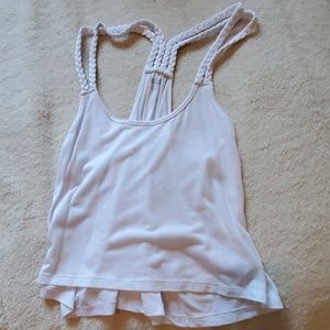White Braided Strap Crop